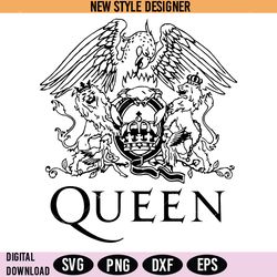 Royal Queen Vector, Majestic Queen SVG, Crowned Queen SVG, Freddy Mercury SVG, Instant Download
