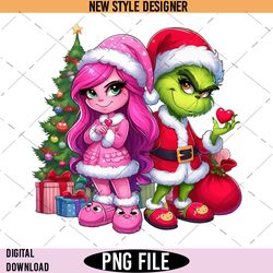 Couple Grinch Pink Cute PNG, Preppy Pink Grinch PNG, Pink Bougie Grinch PNG, Digital Download
