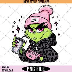 Holiday Grinch Girl PNG, Girl Grinch PNG, Christmas Grinch Female PNG, Instant Download