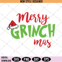 Merry Grinchmas SVG, Jolly Grinch Holiday SVG, Grinchmas Cheer SVG,