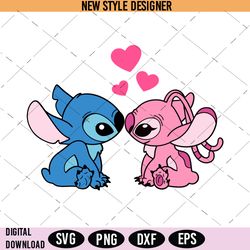 Cute Valentine's Stitch SVG, Stitch Valentine SVG, Stitch SVG Designs, Instant Download