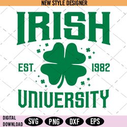Irish University SVG, Shamrock SVG, St Patricks Day SVG, Instant Download