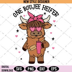 Highland Cow Valentine SVG, PNG, DXF, EPS, Instant Download