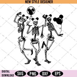 Skeleton Disney Character SVG, Skeleton Mickey Svg, Dancing Skeleton Svg, Instant Download