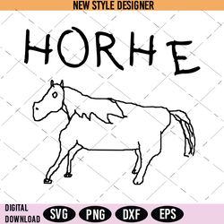 Cute Horse Svg, Rustic Horse Sketch SVG, Kawaii Horse Svg, Instant Download