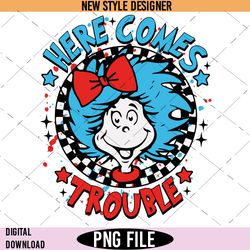 Dr. Seuss troublemaker PNG, Dr. Seuss Png, Instant Download