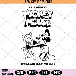 Steamboat Willie Svg, Vintage Mickey Mouse Svg, Instant Download