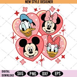 Mickey and Pals Valentines Svg Png, Candy Hearts Svg, Mickey and Friends Svg, Instant Download