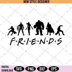 Friendship and superhero Svg, Avengers characters Svg, Instant Download