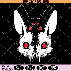 Creepy Cute Rabbit Svg Png, Soft Goth Svg,  Edgy Grunge Svg, Horror Svg, Instant Download