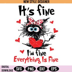 Black Cat Valentine Svg, Valentine vibes Svg, Funny Cat Valentine Svg, Instant Download