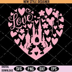 Love Castle Heart Svg Png, Valentine's Day Decor Svg, Heart-Shaped Fortress Svg, Instant Download