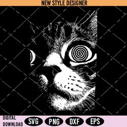 Psychedelic Cat Svg Png, Dark Aesthetic Svg, Crust Punk Grunge Svg, Trippy Kitty Svg, Instant Download
