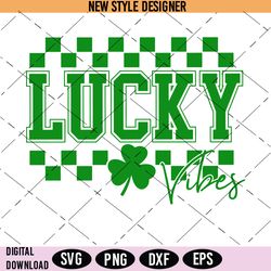 Lucky Vibes Svg Png, St. Patricks Day Svg, Good Luck Charm Svg, Lucky Symbols Svg, Instant Download
