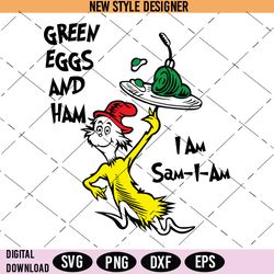 Dr Seuss Green Eggs and Ham Svg Png, Dr Seuss Svg, Green Eggs and Ham Svg, Dr Seuss Quote Svg, Instant Download