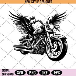 Motorcycle with Wings Svg Png, Biker Svg, Patriotic eagle Svg, Motorcycle Svg, Biker Art Svg, Instant Download