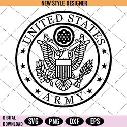 Army Emblem Svg, Military Seal Logo Svg, US Army Insignia Svg, Armed Forces Badge Svg, Instant Download