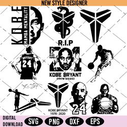 Pack Kobe Bryant Svg Png Bundle, Basketball Legend Svg, Kobe Bryant Tribute Svg, NBA Player Svg, Instant Download
