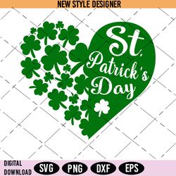 Heart of Shamrocks St Patricks Day svg, St. Patrick's Day Svg, Shamrock heart Svg, Irish Svg, Instant Download