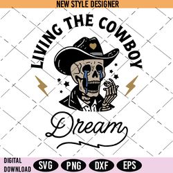 Cowboy Skeleton in Tears Svg, Western Crying Cowboy Skull Svg, Cowboy Skeleton SVG, Instant Download