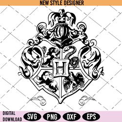 Hogwarts Shield Svg, Wizarding world Svg, Hogwarts crest Svg, Harry Potter Svg, Instant Download