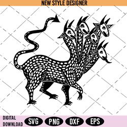 Mythical Creature SVG, Multi-headed creature Svg, Mythical beast Svg, Legendary creature Svg, Instant Download