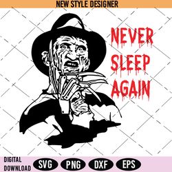 Movie Villain Freddy Svg, Never sleep again Svg, Horror Movie SVG, Instant Download