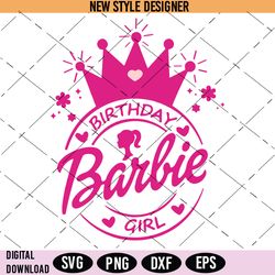 Birthday Barbi Girl Svg, Pink Girl Svg, Birthday Girl Svg, Instant Download