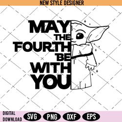 May The 4th Be With You Svg File, May 4th Svg, Cartoon Character SVG, Instant Download