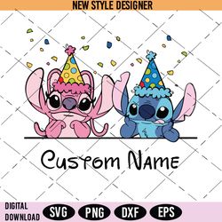 Stitch Birthday Svg, Disney Stitch And Angel Birthday Svg, Instant Download