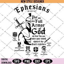 Armor of God Svg, Ephesians 6-11 Svg, Belt of Truth Svg, Instant Download