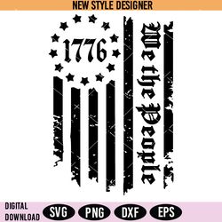 we the people svg png, 1776 american flag design, instant download