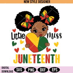 Little Miss Juneteenth Svg Png, Juneteenth Shirt, Cut File Svg, Digital Download