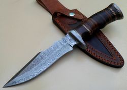 Handmade Damascus Bowie knife hunting knife combat knife army knife Christmas gift sale gift for him