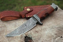 Handmade damascus knife hunting skinner knife outdoor knife gift for him Christmas gift