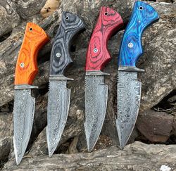 Handmade damascus knife hunting skinner knife outdoor knife gift for him Christmas gift