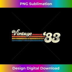 Vintage 1983 Chest Stripe 40 Birthday - Vibrant Sublimation Digital Download - Challenge Creative Boundaries