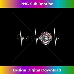 Native American Warbonnet Ancestor Heartbeat EKG Pulse - Chic Sublimation Digital Download - Ideal for Imaginative Endea