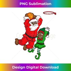 Basketball Black African American Santa Claus Dunk Elf Long Sleeve - Minimalist Sublimation Digital File - Channel Your