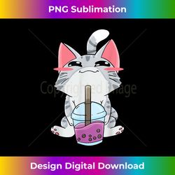 Boba Tea Bubble Tea Cat Anime Kawaii Neko Lover Japanese - Vibrant Sublimation Digital Download - Infuse Everyday with a