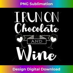 Womens I Run On Chocolate And Wine - Funny Chocolate Lover V-Neck - Innovative PNG Sublimation Design - Tailor-Made for