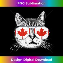 Canada Flag Canadian Cat Sunglasses Funny Men Women Gift - Sleek Sublimation PNG Download - Ideal for Imaginative Endeav