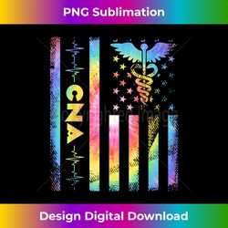 Proud CNA American Flag Tie Dye Certified Nurse Assistant - PNG Transparent Sublimation File