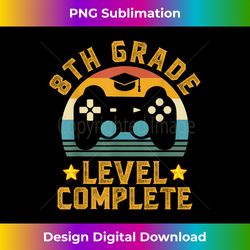 8th Grade Level Complete Vintage Video Gamer Graduation - Stylish Sublimation Digital Download