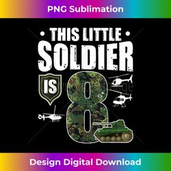 8th Birthday Boy Eighth Years Old Soldier Veteran Birthday - PNG Sublimation Digital Download