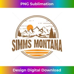 Vintage Simms, Montana Mountain Hiking Souvenir Print Tank Top - High-Resolution PNG Sublimation File