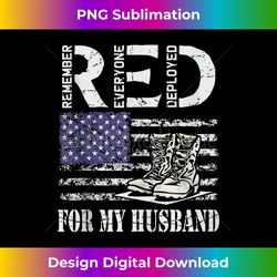 RED Friday For My Deployed Husband Military Wife Soldier Tank Top - Decorative Sublimation PNG File