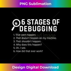 6 Stages of Debugging Bug Coding Computer Programmer - Exclusive Sublimation Digital File