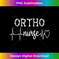 Orthopedic Nurse Doctor Staff Heartbeat Ortho Nursing RN Long Sleeve - Vintage Sublimation PNG Download