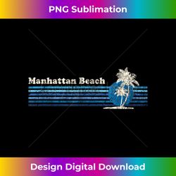 manhattan beach ca t-shirt vintage 80s palm trees sunset tee - png transparent sublimation design